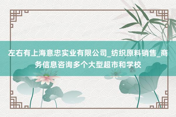 左右有上海意忠实业有限公司_纺织原料销售_商务信息咨询多个大型超市和学校